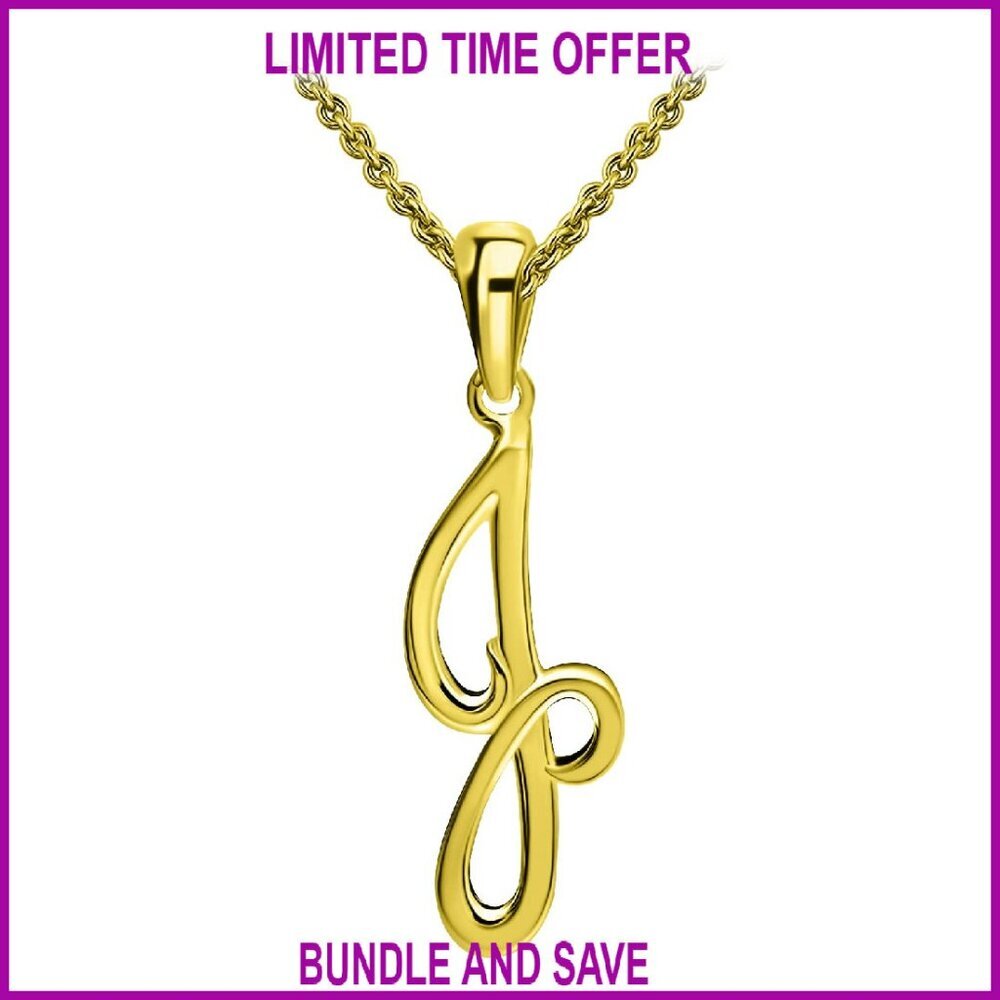 Sterling Silver Initial Necklace Personalized Pendant 18 Inch Chain